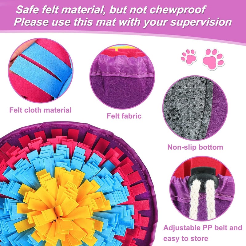 Vivifying Snuffle Mat for Dogs, Adjustable Dog Puzzle Toys Sniff Mat for All Breeds Dogs, Interactive Enrichment Toys for Slow Eating and Mental Stimulation (Yellow Blue Purple) - Image 2